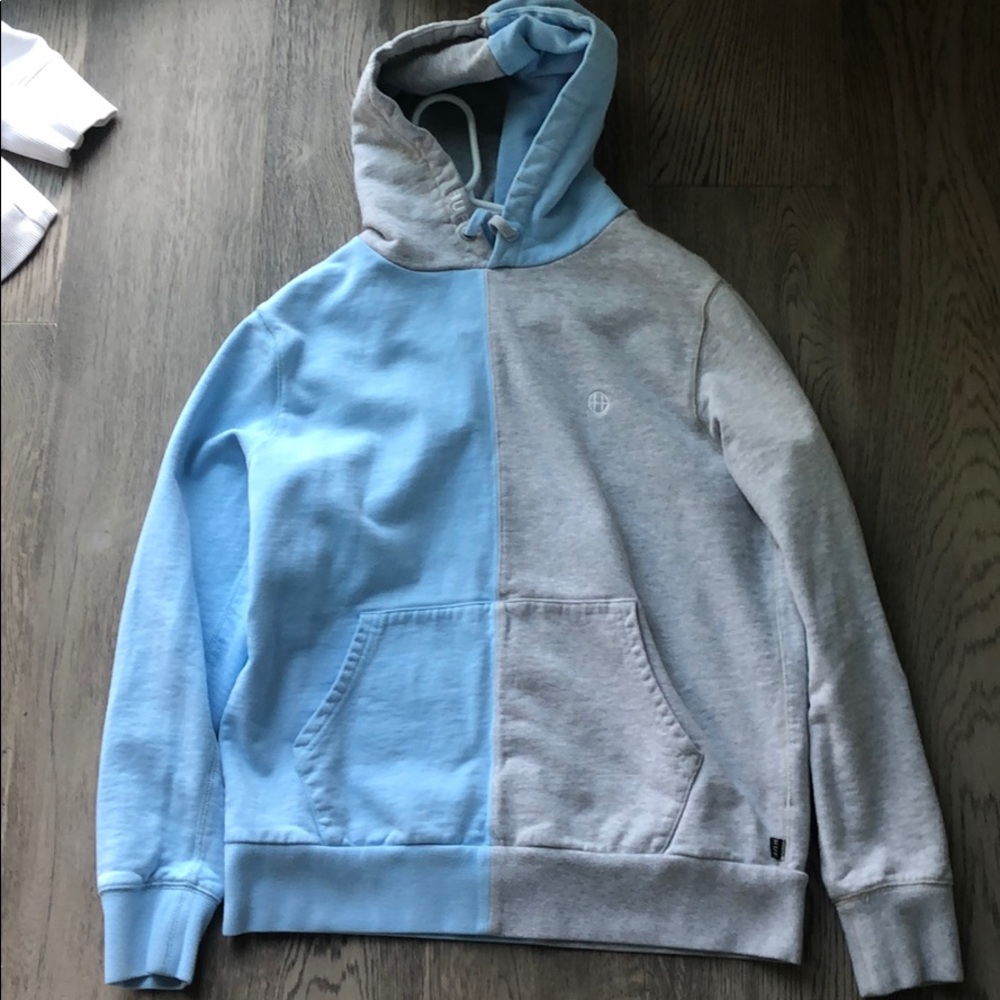 HUF Blue and Grey Hoodie